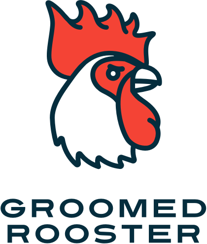 groomed rooster logo